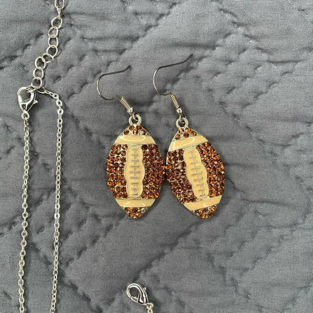 Costume jewelry Bundle Silver Teardrop set Juicy earrings Football earrings